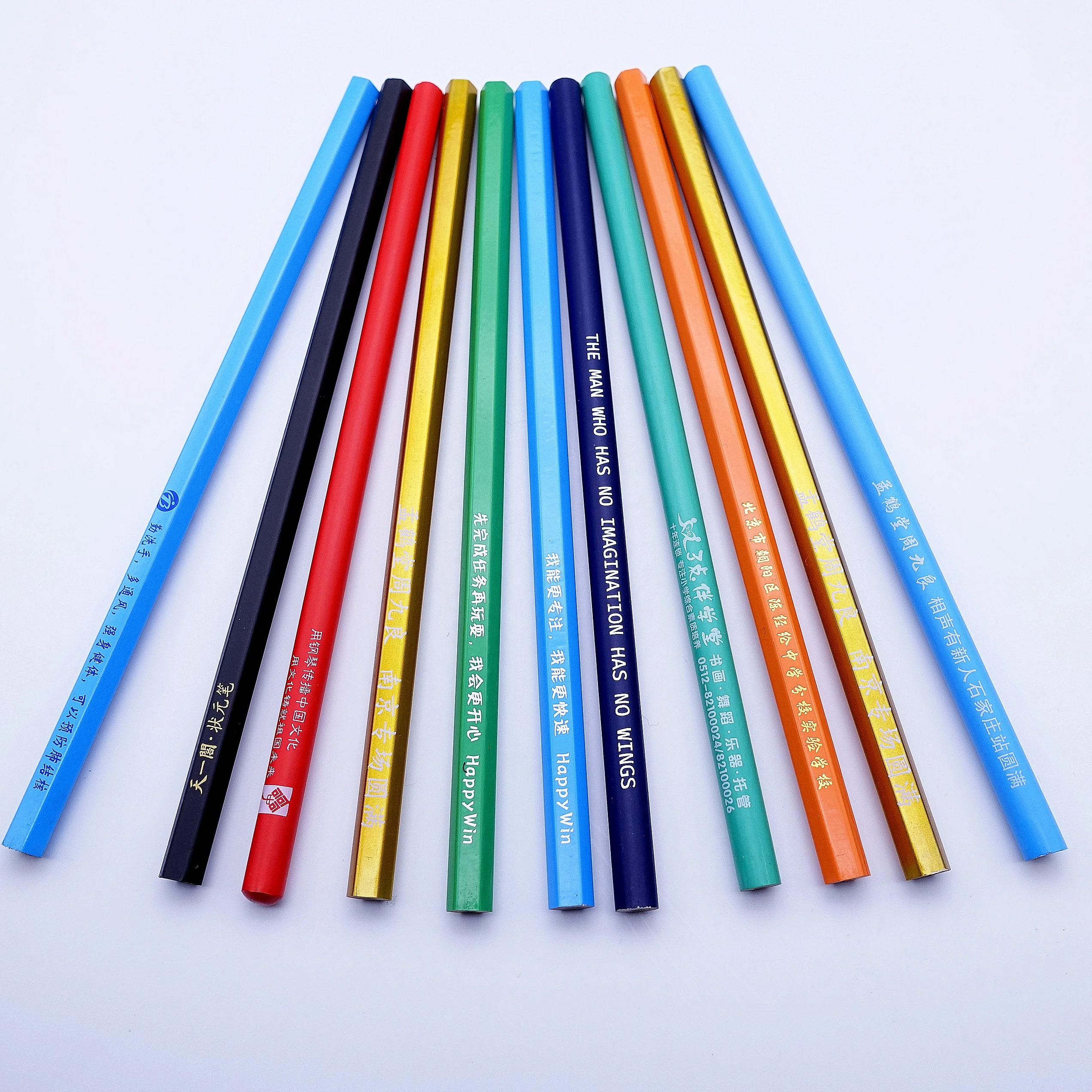 Wholesale Cheap Price Rainbow Color Small Wood Pencils With Eraser And