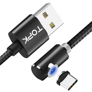 TOPK AM51 1M 90 Degree LED Type C Magnetic Charging Cable