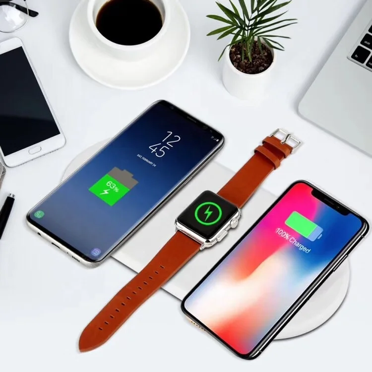 

Qi Wireless Charger Quick 3 in 1 Fast Charging 10W 7.5W/2A Chargers for Apple Watch For Iphone X Samsung SmartPhones