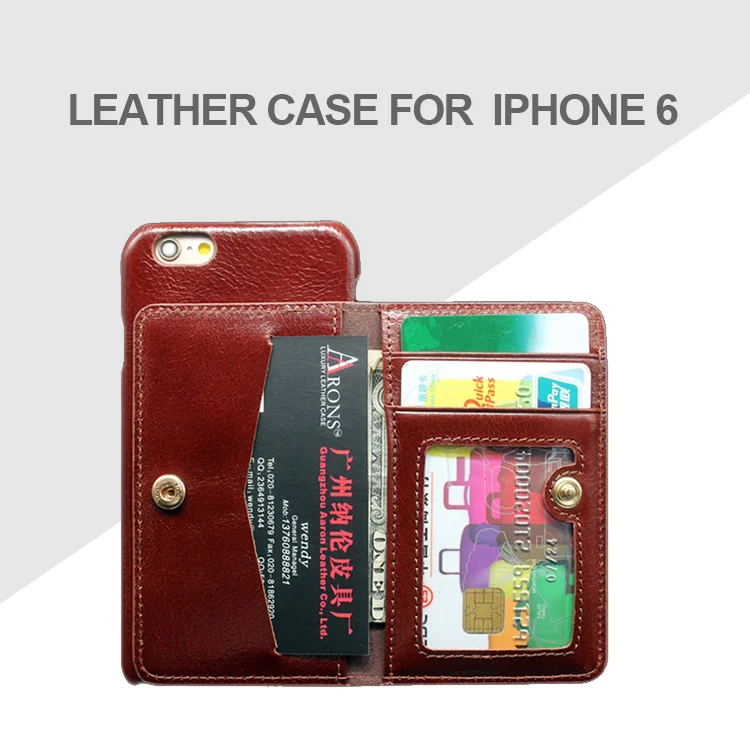 Multi-function and fashional Mobile Phone Accessories Top Quality Leather Cell Phone Case For iphone 6