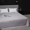22MM Mulberry Silk Light Gray plain dyed king/queen size bed sheet sets flat sheet 50% silk 50% tencel bed line