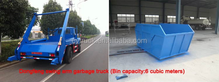 Hot Sales New Dongfeng 12 cubic 4x2 swing arm roll rubbish collection garbage trucks