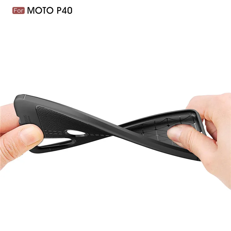 Hot Sell Litchi pattern Soft Tpu case for Motorola moto P40