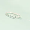 925 Sterling Silver Simple Open Thread Midi Mid Finger Ring for women Free Size