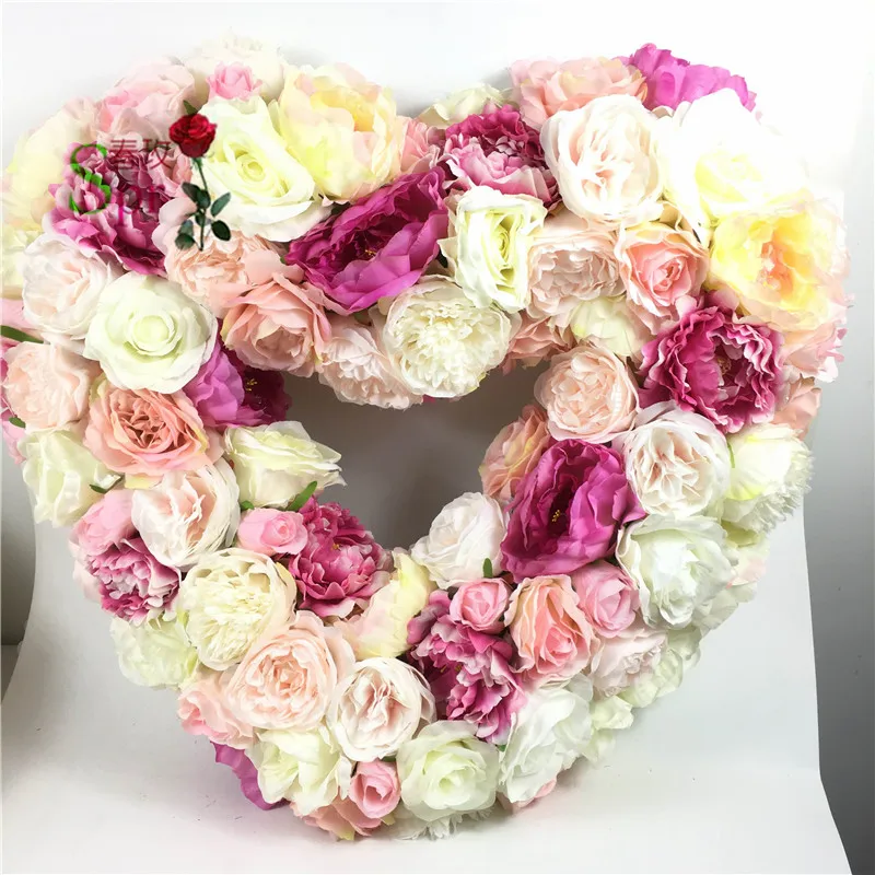

SPR FW1812211 silk flower wedding decoration artificial flowers wedding arrangements for wedding heart-shaped artificial flower, Mix color
