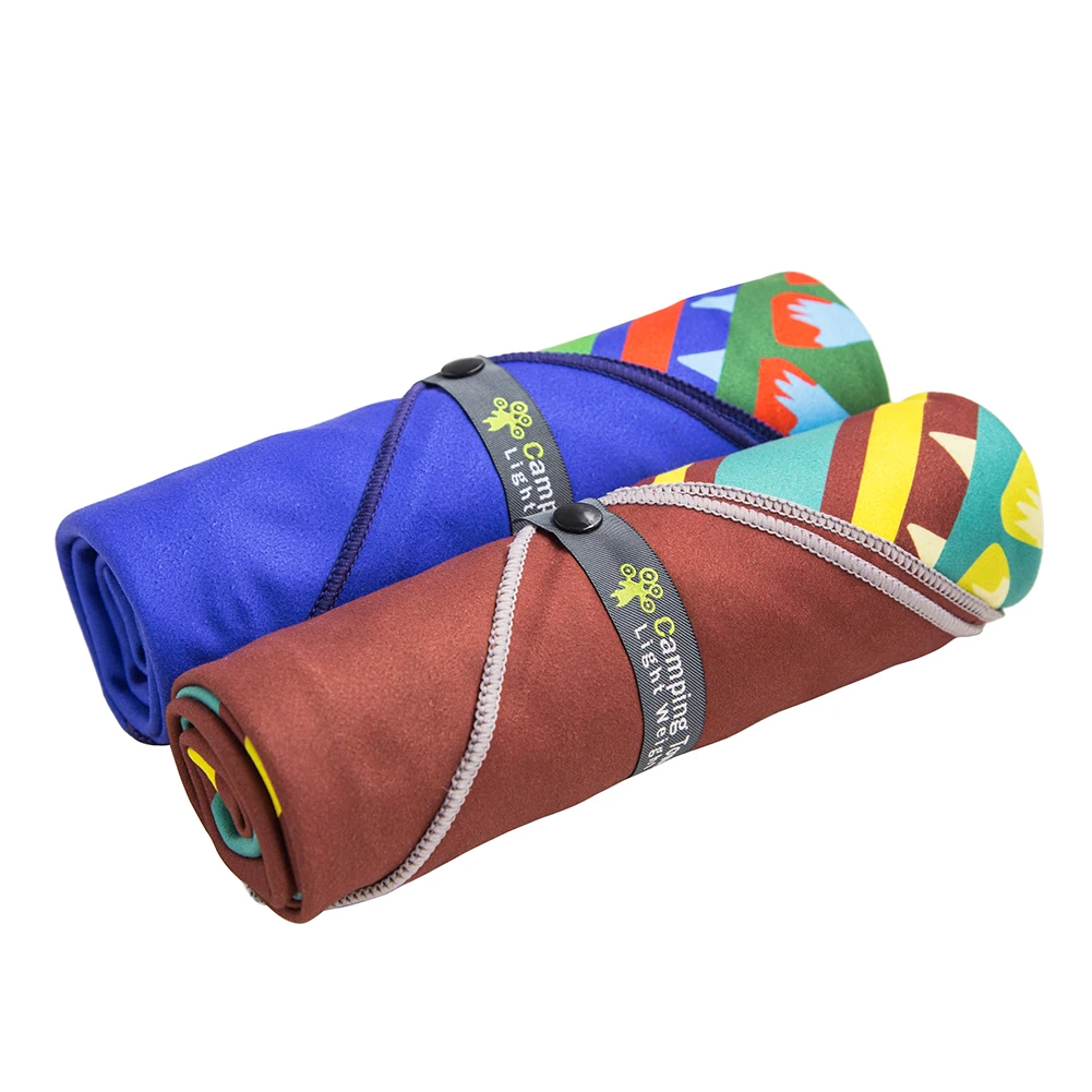 

light weiht Custom logo printed microfiber Towel used for beach sport
