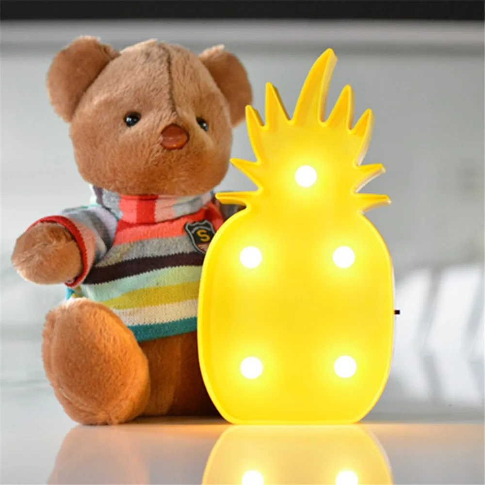 battery pineapple string lights ananas table lamp desktop light 3d fruit marquee sign room night lamps for home deco led light