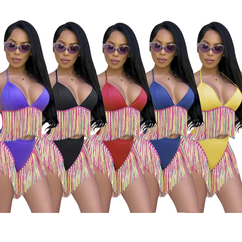 

2020 hot selling SE636 2020 Women fashion bikini beach outfit with fringes