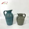 India feature Ganges river Embossed vase with handle color glazed pottery decorative vases for garden