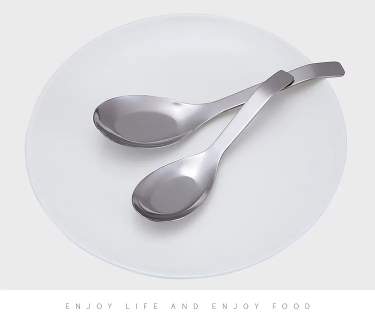 Hot Sale Metal Stainless Steel Custom Flat Bottom Big Soup Spoon Buy