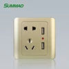 Stainless Steel And Optional Electric Multi Plug Wall Socket Australia Power Socket