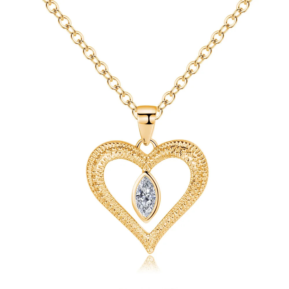 

Simple heart shaped drop pendant necklace for women