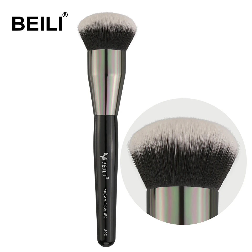

BEILI Pro 1 Piece Black Makeup Brush Tools Cosmetic Big Powder Soft Synthetic Hair Wood Handle Single Makeup Brushes 802#