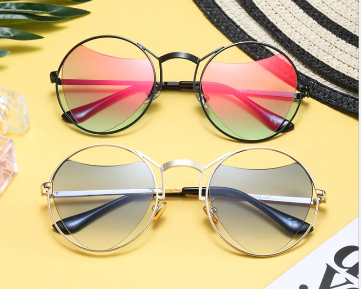 

Fashion Personality Round Frame Sunglasses Love Sun Glasses