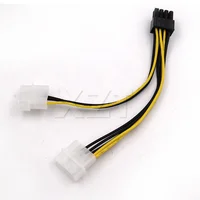 

High Quality 1pcs 6 inch 2 x Molex 4 pin to 8-Pin PCI Express Video Card Pci-e ATX PSU Power Converter Cable Video Card Cable