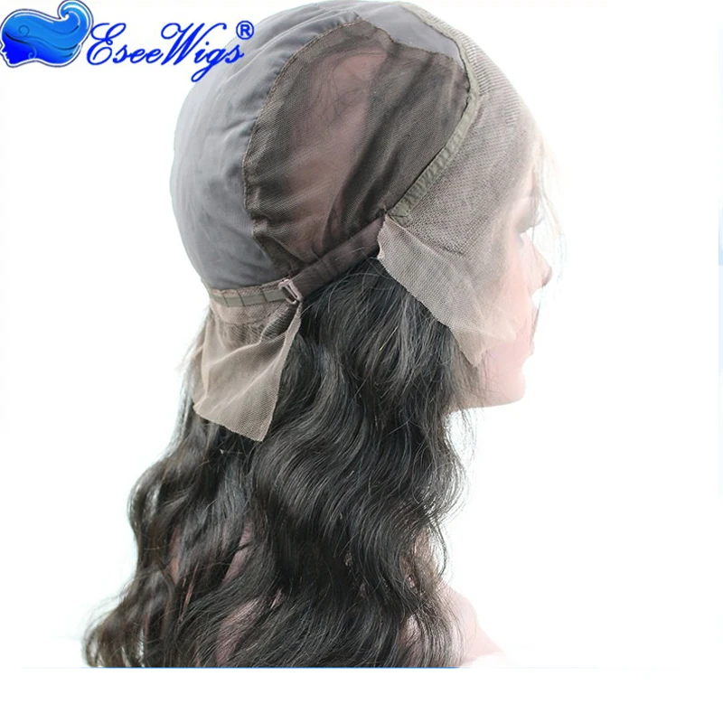 

Peruvian virgin human hair 360 lace frontal wig cap body wave style