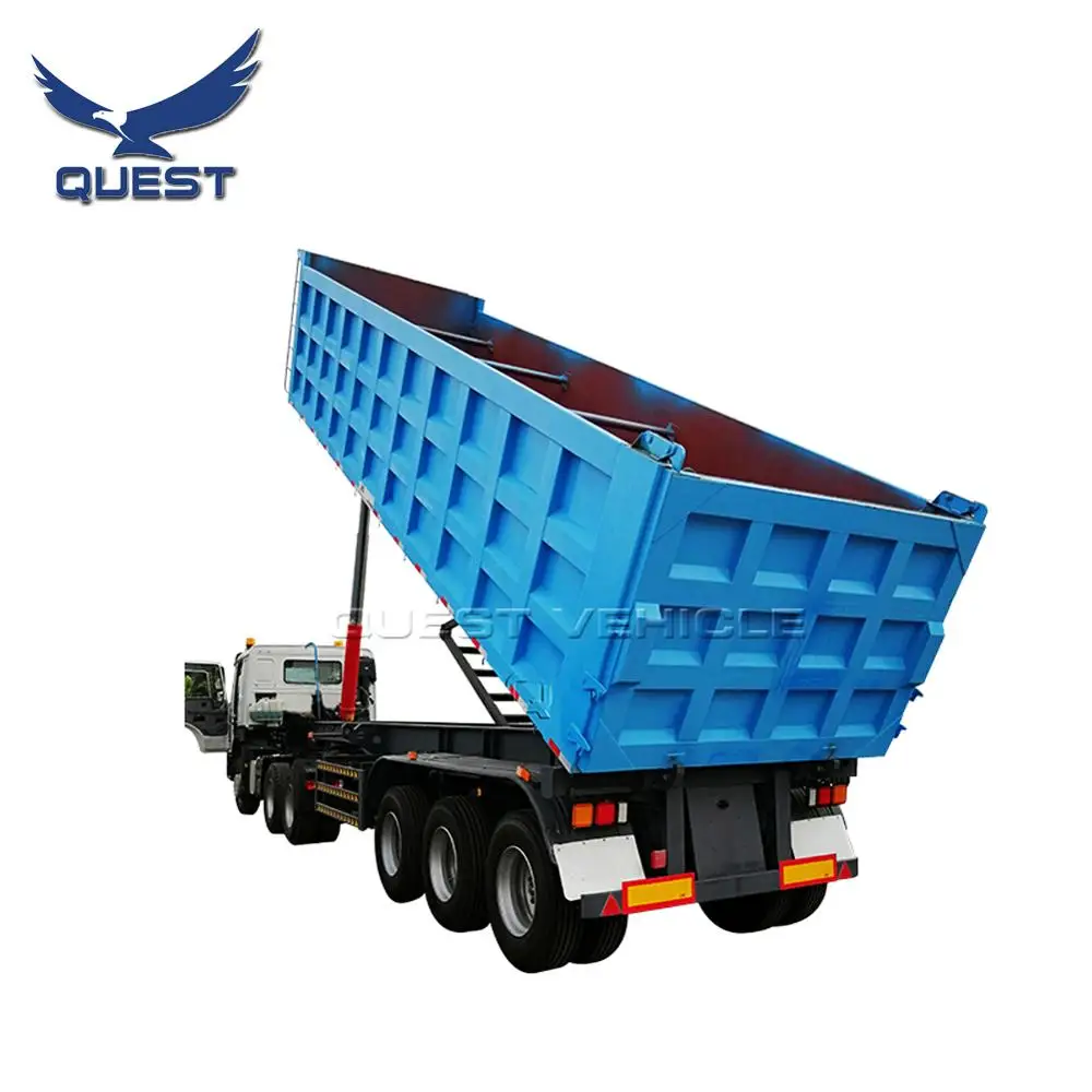 

China Suppliers 3 axles 4 axles 45 cubic meters tipping semi trailer , u shape tipper trailer , dump trailer for Africa, Customers optional