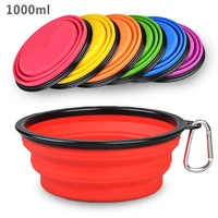 

1000 ml Custom Logo Collapsible Silicone Foldable Travel Food Pet Dog Bowl