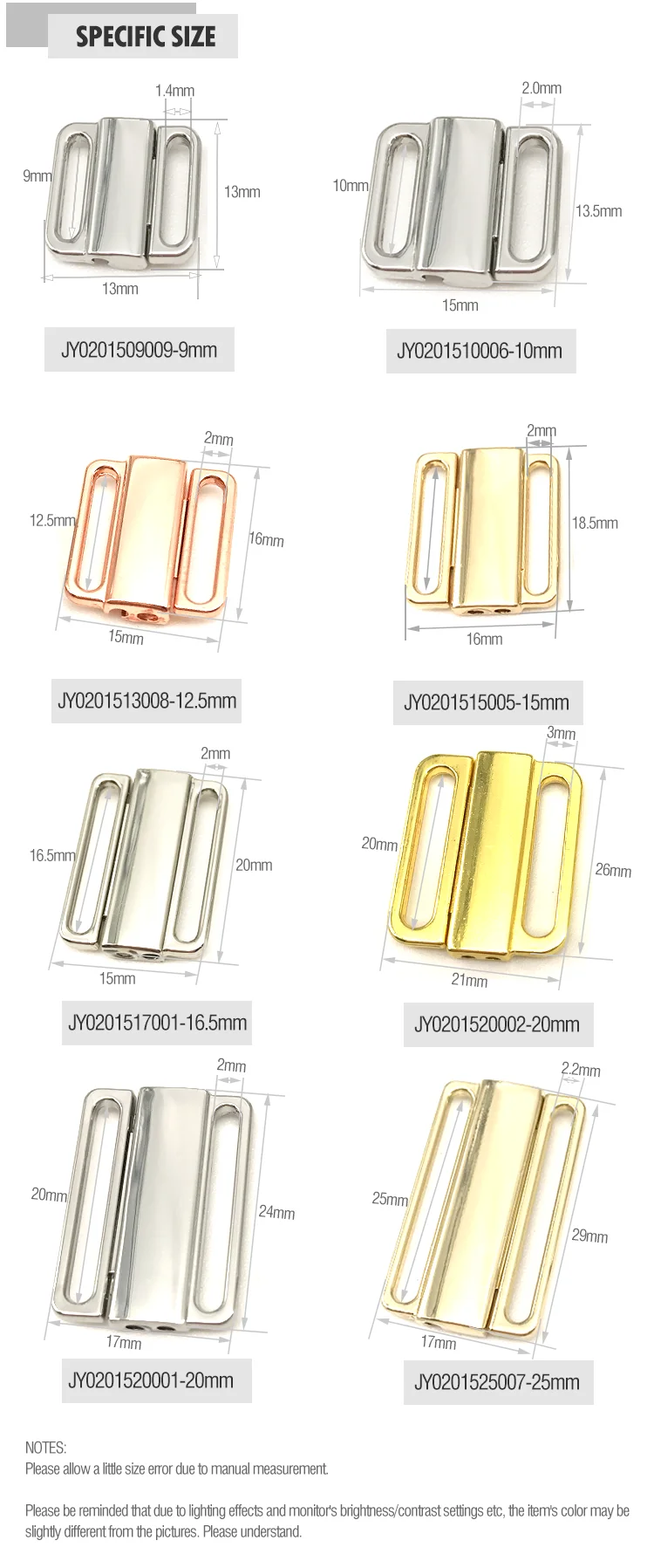 Wholesales Custom metal nursing bra clasp for swimwear bra gold swimwear claps closure .png