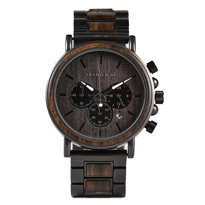 

BOBO BIRD NEW Design Fashion style Wood Watch men with date display mens watches