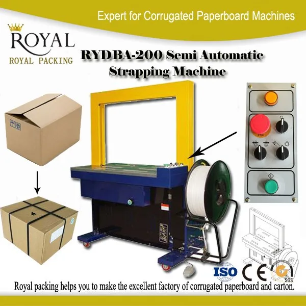 
Good quality semi automatic carton box strapping machine price 