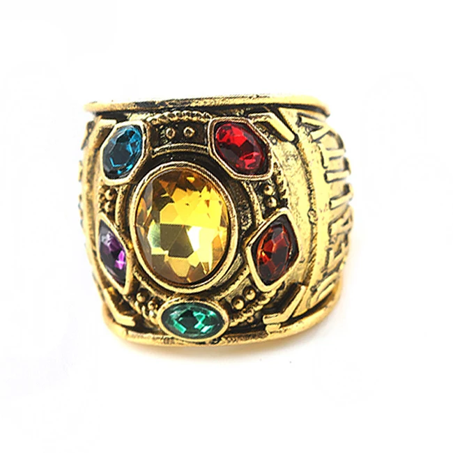 

New Arrivals 2018 US THANOS Infinity Gauntlet Power Ring The Infinity War Stones, Antique silver
