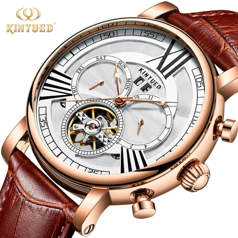 

KINYUED luxury classic luminous auto date automatic mechanical waterproof watch