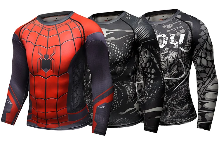 Spiderman costume adult shirts for men long sleeve compression shirt men t shirt long sleeve