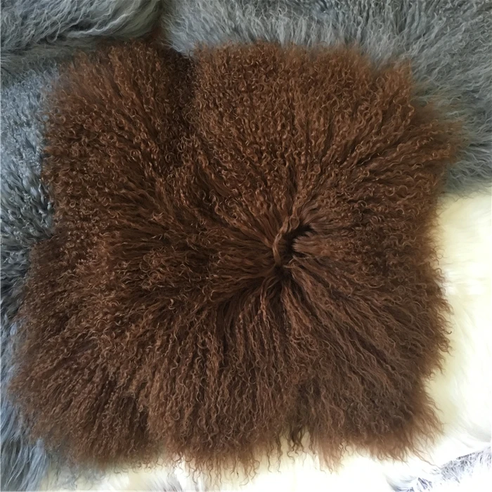 Mongolian Lamb Curly Sheep Skin Fur Pillow Buy Mongolian
