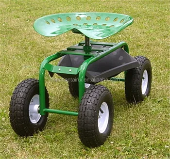 Small Garden Cart Adjustable Height Garden Seat Garden Cart With