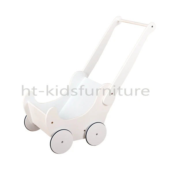 white wooden dolls pram