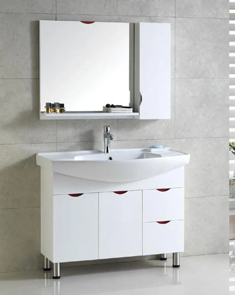 White mirrored american custom cheap single wooden bathroom vanity
