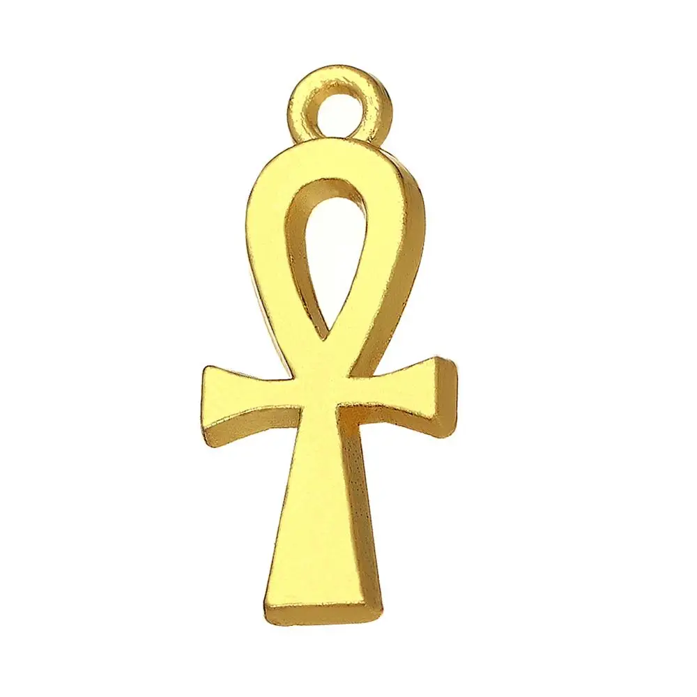 

DIY Custom Metal Zinc Alloy gold Plated Egyptian Blessing Ankh Cross Symbol Of Life Pendant Charm For Bracelet Necklace