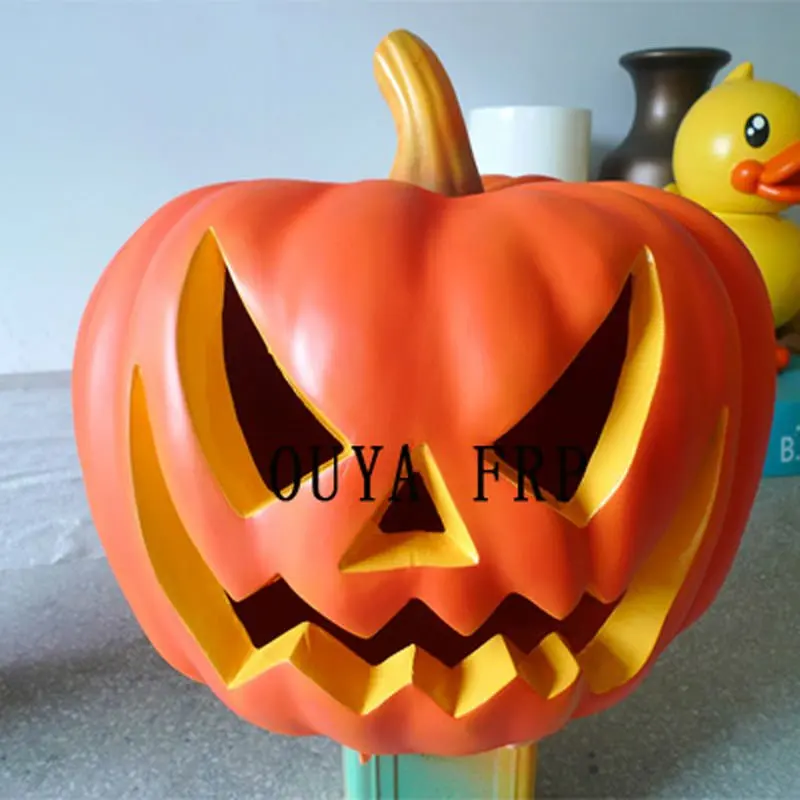 Big Fiberglass Pumpkin With Light Outdoor Statues Large Size Outdoor