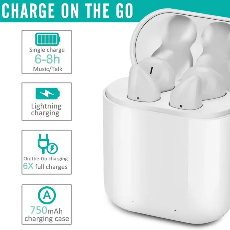 2019 New Product Wireless Earbuds Airpair 5.0 TWS Dual call i12 Earphones Headphone With Charging Case Play Music 5 Hours - ANKUX.COM