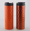 New Style Diamond shape travel coffee mug and 16oz Inner plastic outer stainless steel tumbler