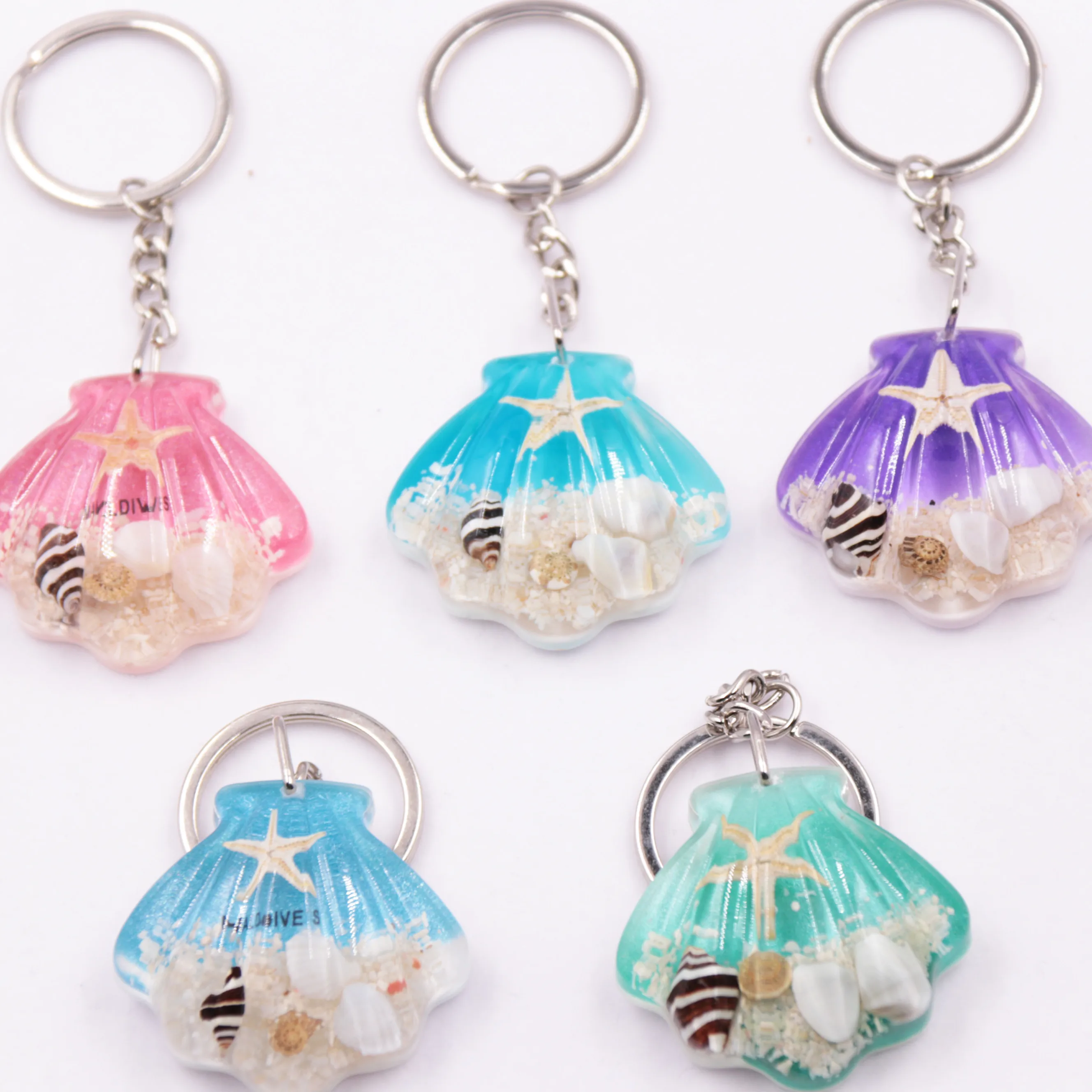 

hot sale souvenirs tourist key chain with real starfish souvenirs from china