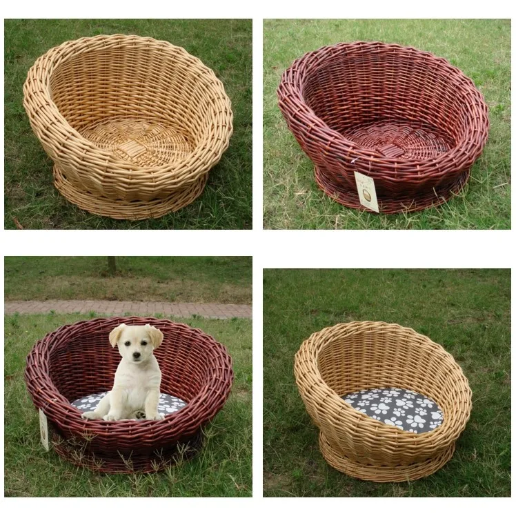 Newest Ecofriendly Wicker Pet Cat Dog Willow Bed Basket House Wicker