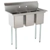 3 Three Bowl Commercial Stainless Steel Compartment Sink for US Restaurant Kitchen