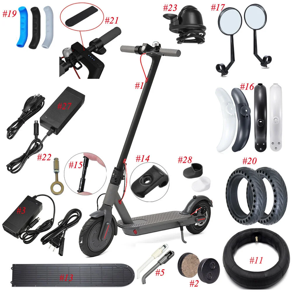 

Replacement Parts For Xiaomi Mijia M365 Electric Scooter Repair Accessories Lot, Black/white