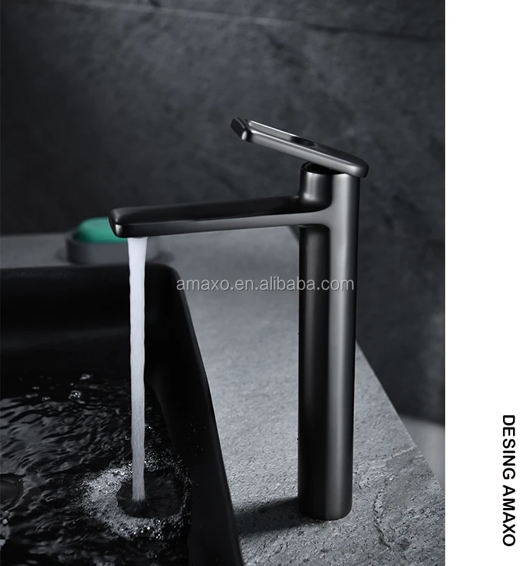 Gold Brushed Vessel Sink Water Tap Mixer Bathroom Basin Faucet Brass