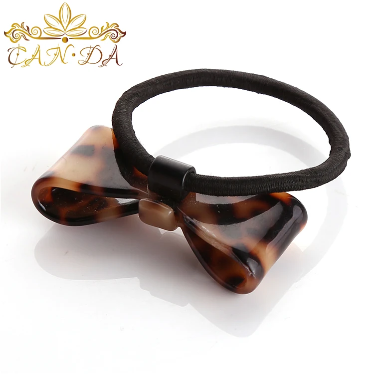 Factory price good quality acrylic acetate hair band fancy amber bowknot shape acrylic hair accessories hair band girls