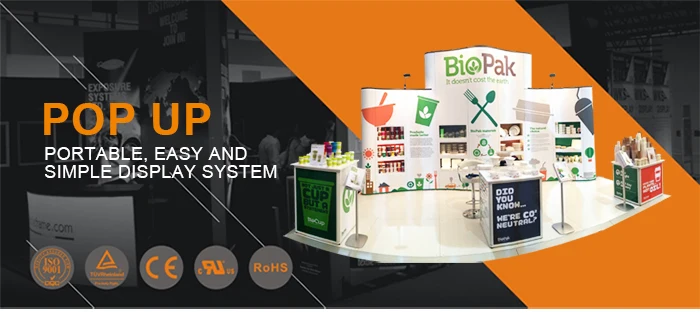 Curved Floor Backdrop Pop Up Trade Show Display Booth