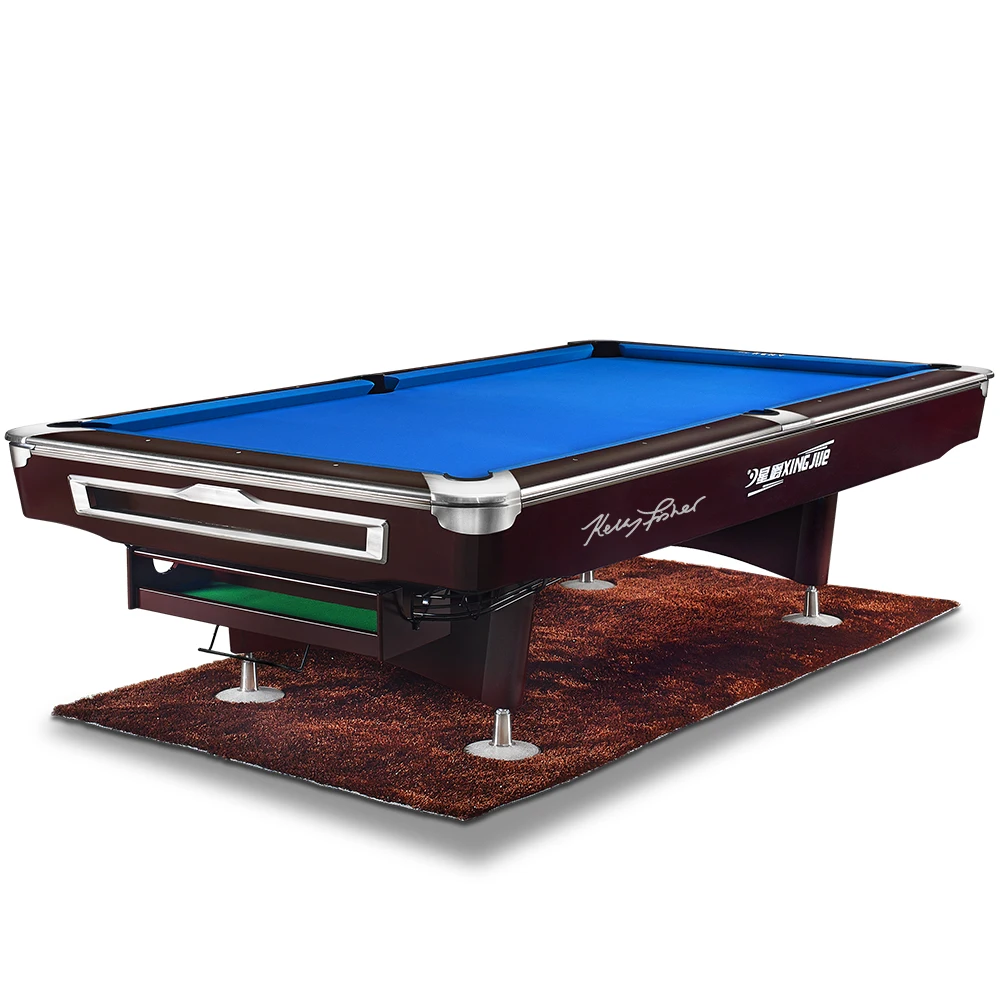 

Wood Grain Billiard Table 9ft Pool Strong Frame and legs