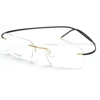 

Retro round Rimless Titanium Eyeglasses high quality Optical Frame For ready to ship