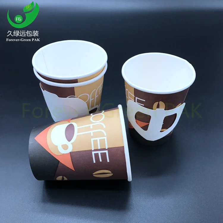 ERINGOGO 100 Stück Pappbecher-Hüllen - Isolierbecher-Untersetzer Für Heiße Getränke