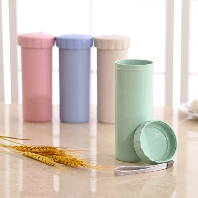 Portable Custom Logo Flip Straw Water Bottle, 300ML Water Bottle With Straw, Plastic Bottle With Straw