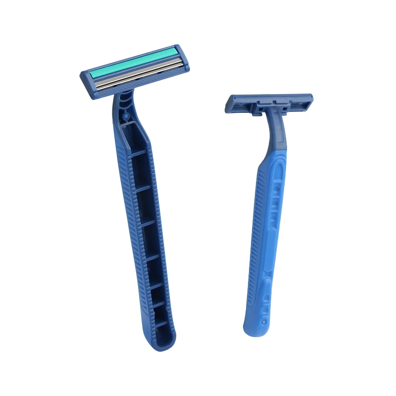 

D214L New arrival rubber handle twin blade disposable razor 2 blade shaving stick, N/a