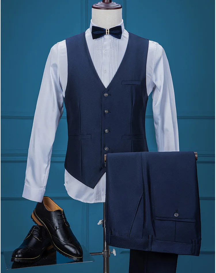 

APHACATOP OEM High Quality Royal Blue 3 Piece Coat Pant Design Men Wedding Suits Set