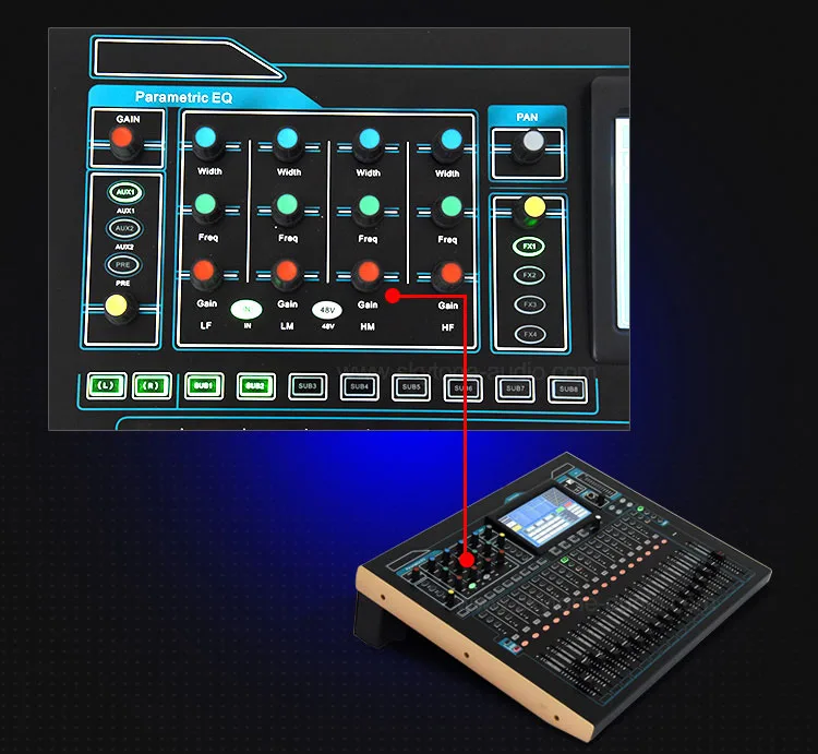 X24 professional 24 channel audio mixer digital